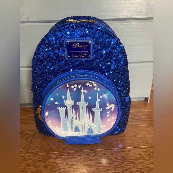 Loungefly | Bags | Disney Sequin Christmas Snow Globe 